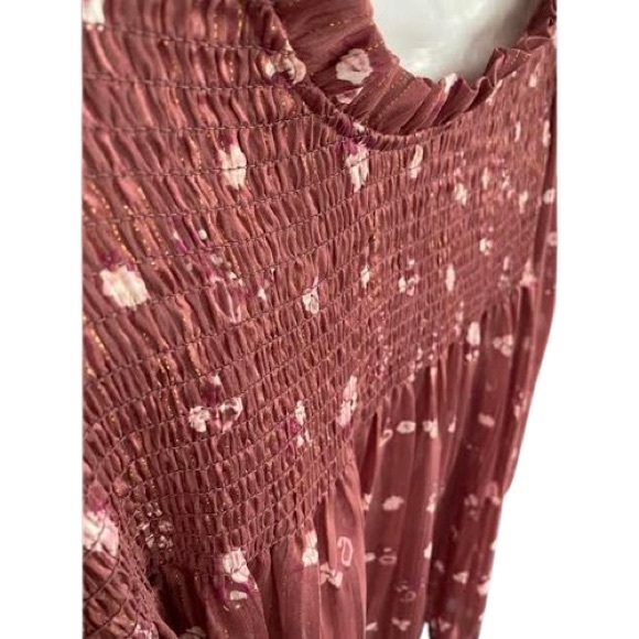 Shirred Sheer Floral Blouse 3rd + Malt - Picture 14 of 15